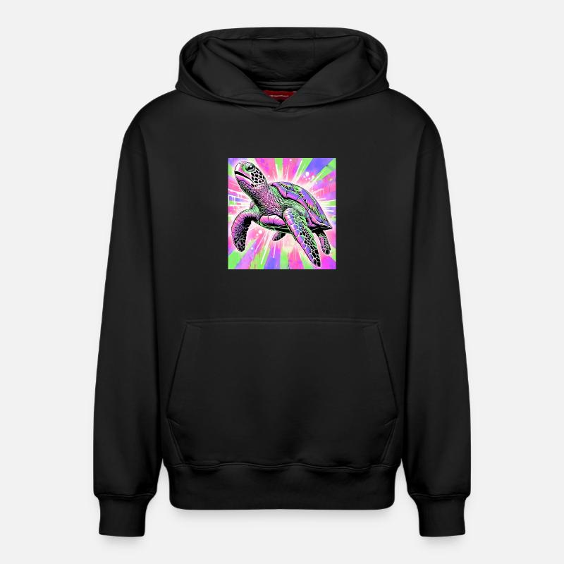 turtle - Relaxed Unisex Organic Hoodie – by SPREAD - black