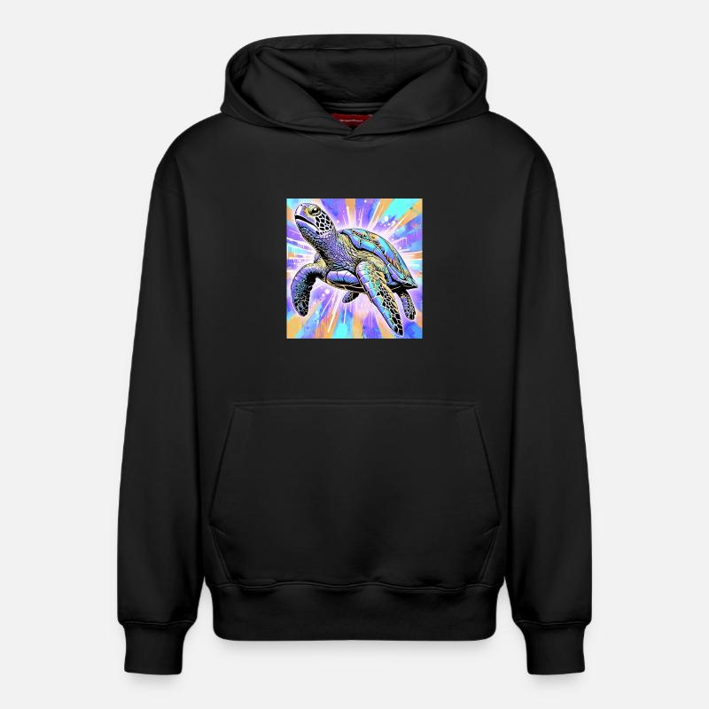 turtle - Relaxed Unisex Organic Hoodie – by SPREAD - black