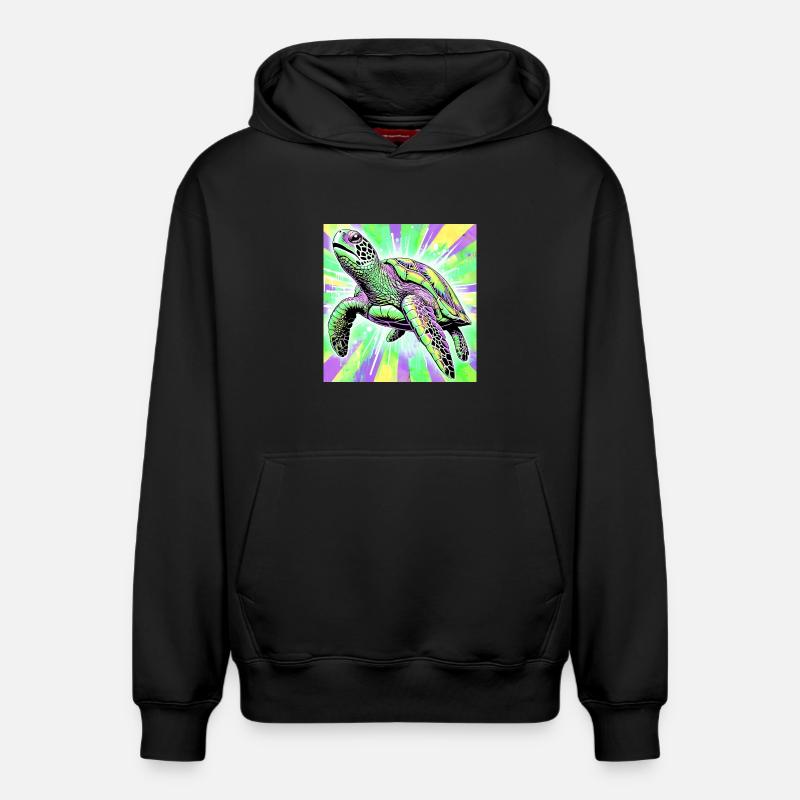 turtle - Relaxed Unisex Organic Hoodie – by SPREAD - black