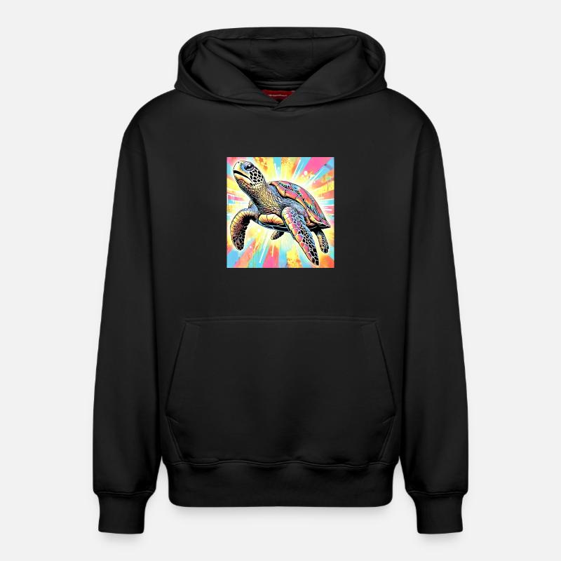 turtle - Relaxed Unisex Organic Hoodie – by SPREAD - black