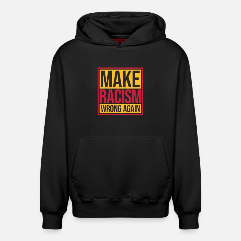 make racism wrong again - Relaxed Unisex Organic Hoodie – von SPREAD - Schwarz