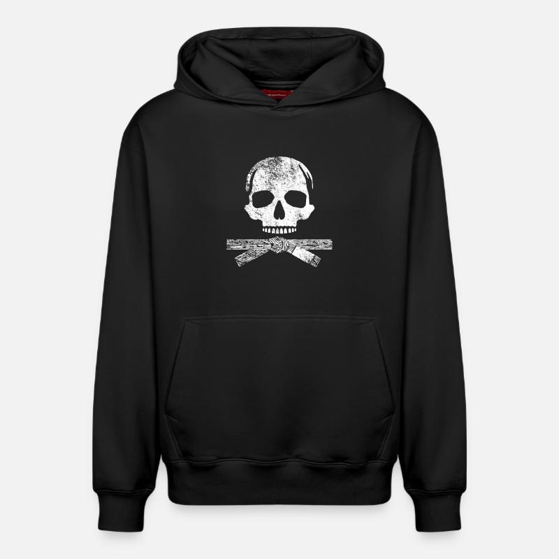 Crâne d’art martial - Sweat à capuche unisexe décontracté en coton biologique – de SPREAD - noir