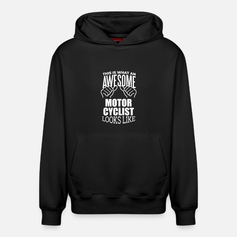 motocyclette - Sweat à capuche unisexe décontracté en coton biologique – de SPREAD - noir