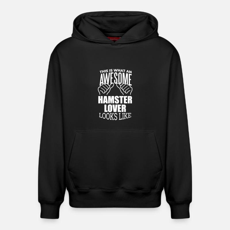 hamster - Sweat à capuche unisexe décontracté en coton biologique – de SPREAD - noir