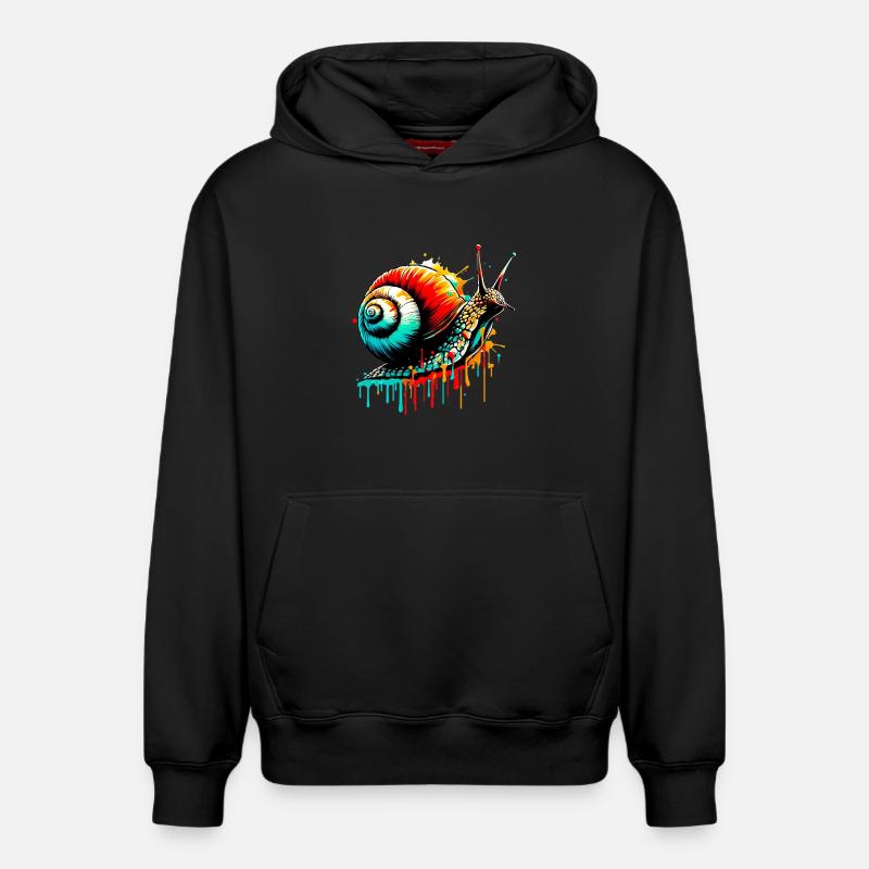 Escargot - Sweat à capuche unisexe décontracté en coton biologique – de SPREAD - noir