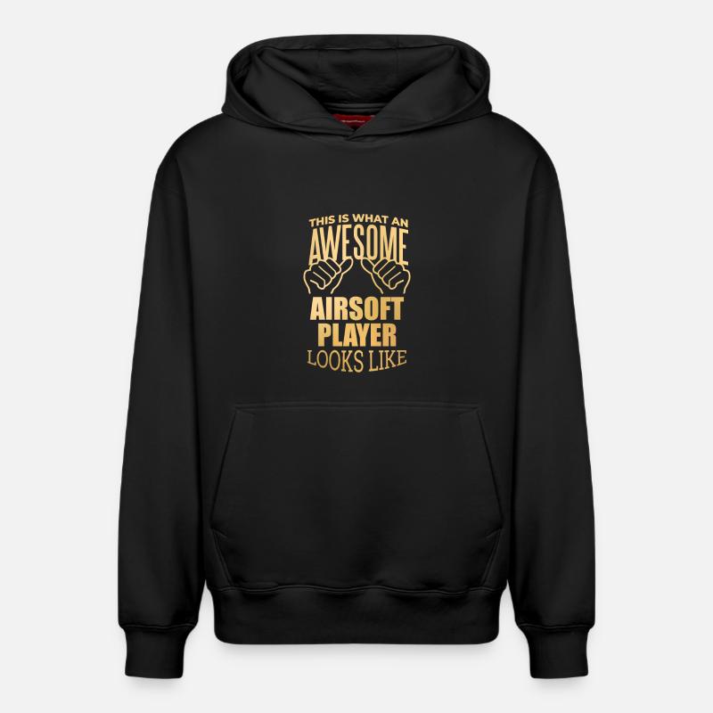 L’airsoft - Sweat à capuche unisexe décontracté en coton biologique – de SPREAD - noir