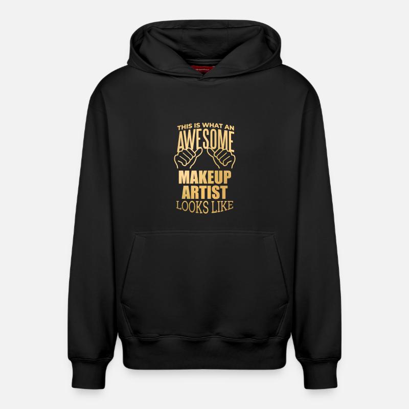 maquillage - Sweat à capuche unisexe décontracté en coton biologique – de SPREAD - noir