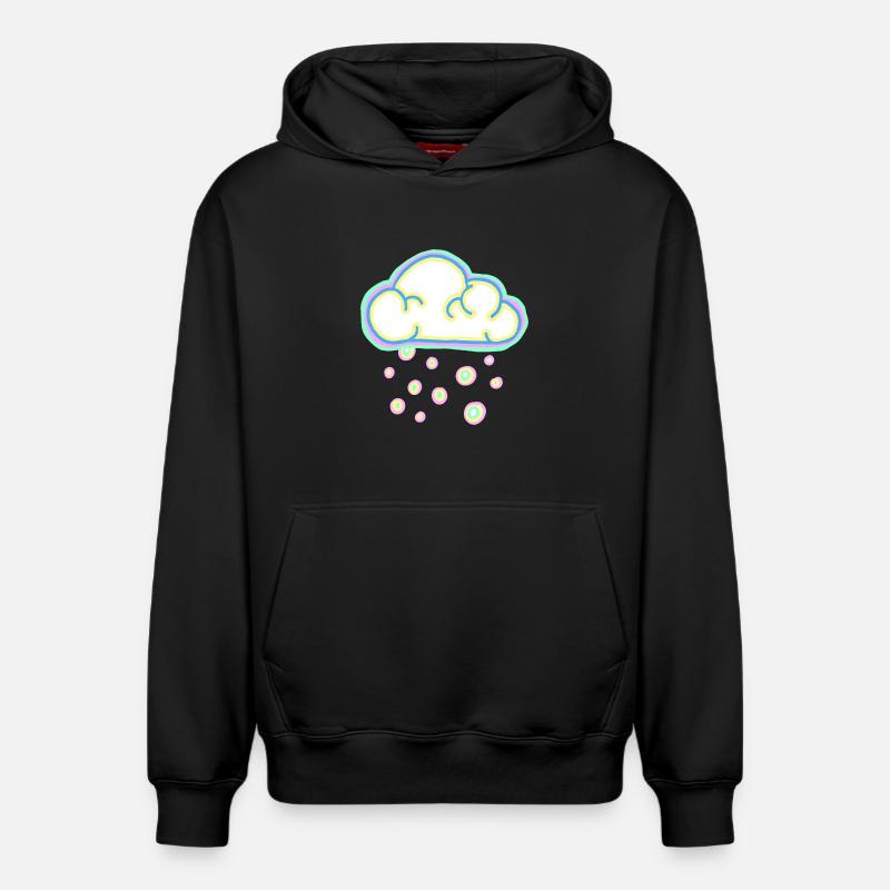 nuage pastel et neige - Sweat à capuche unisexe décontracté en coton biologique – de SPREAD - noir