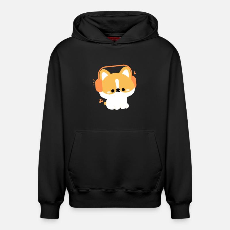 Casque Corgi - Sweat à capuche unisexe décontracté en coton biologique – de SPREAD - noir