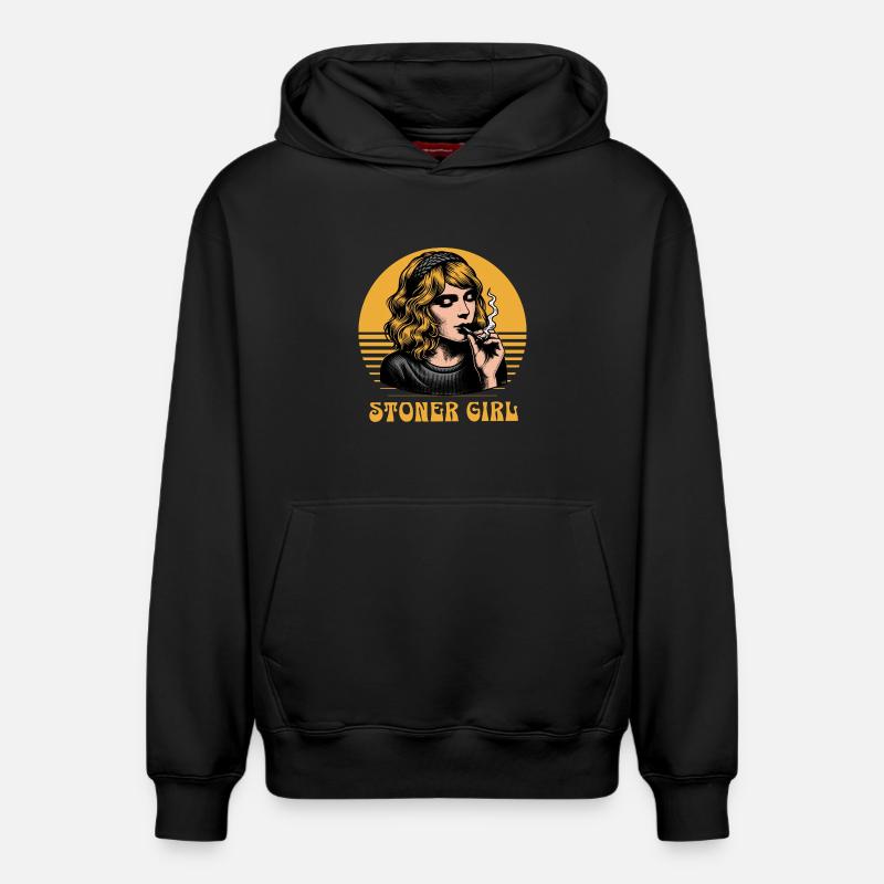 Fille stoner - Sweat à capuche unisexe décontracté en coton biologique – de SPREAD - noir