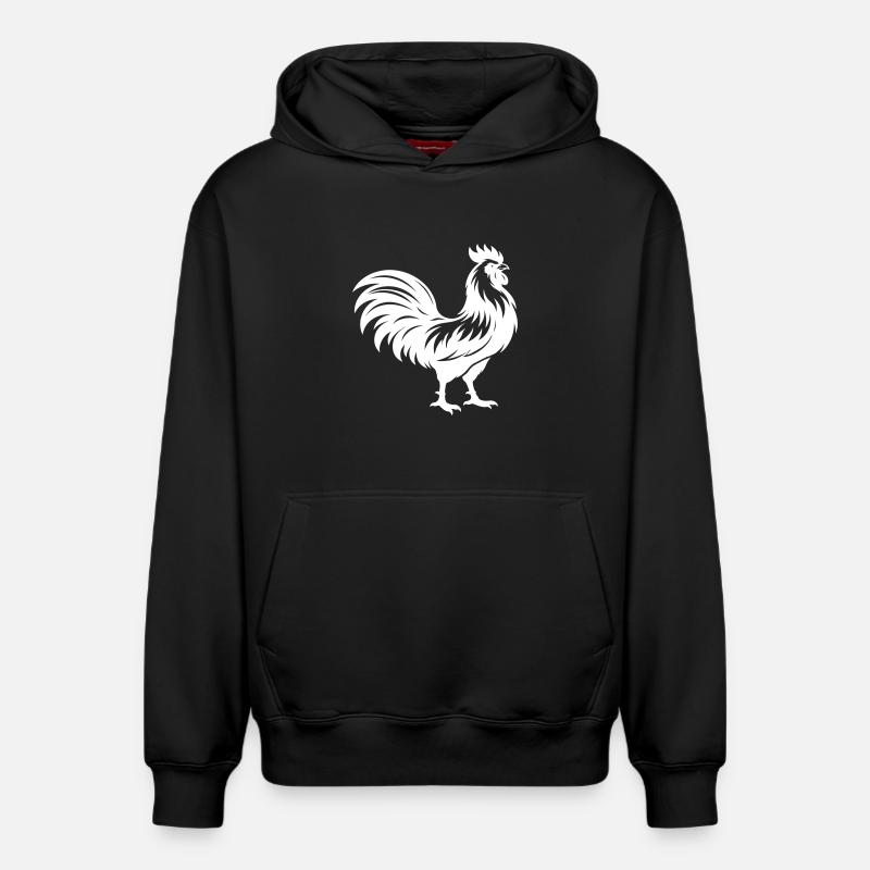 Silhouette du coq - Sweat à capuche unisexe décontracté en coton biologique – de SPREAD - noir