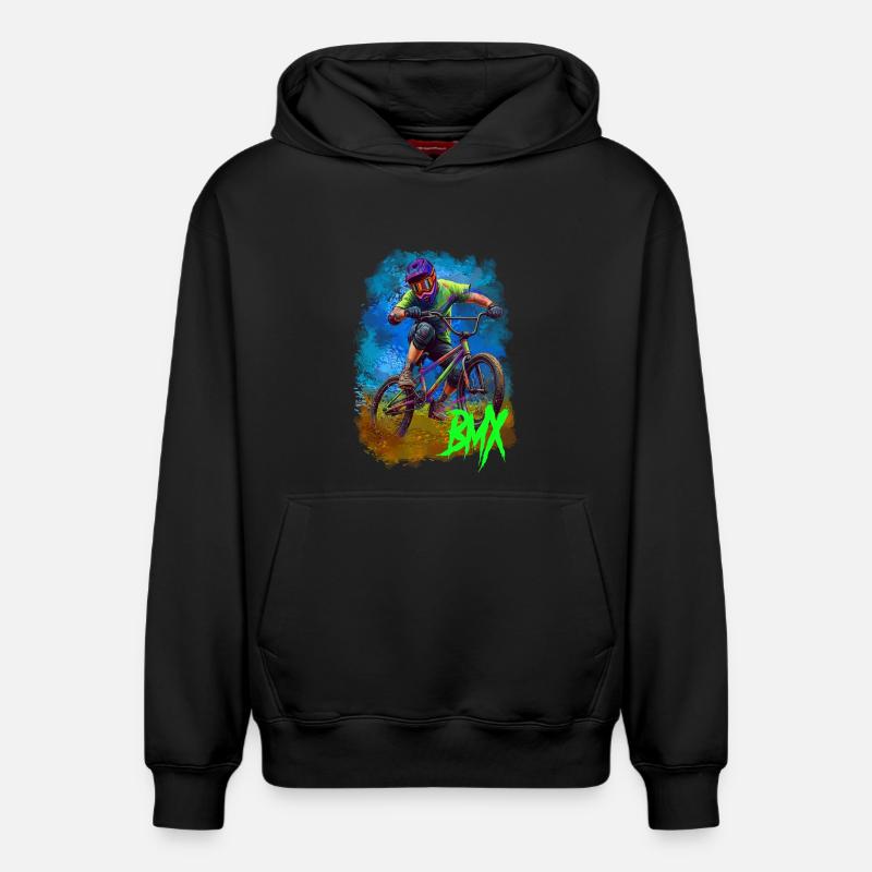 BMX - Sweat à capuche unisexe décontracté en coton biologique – de SPREAD - noir