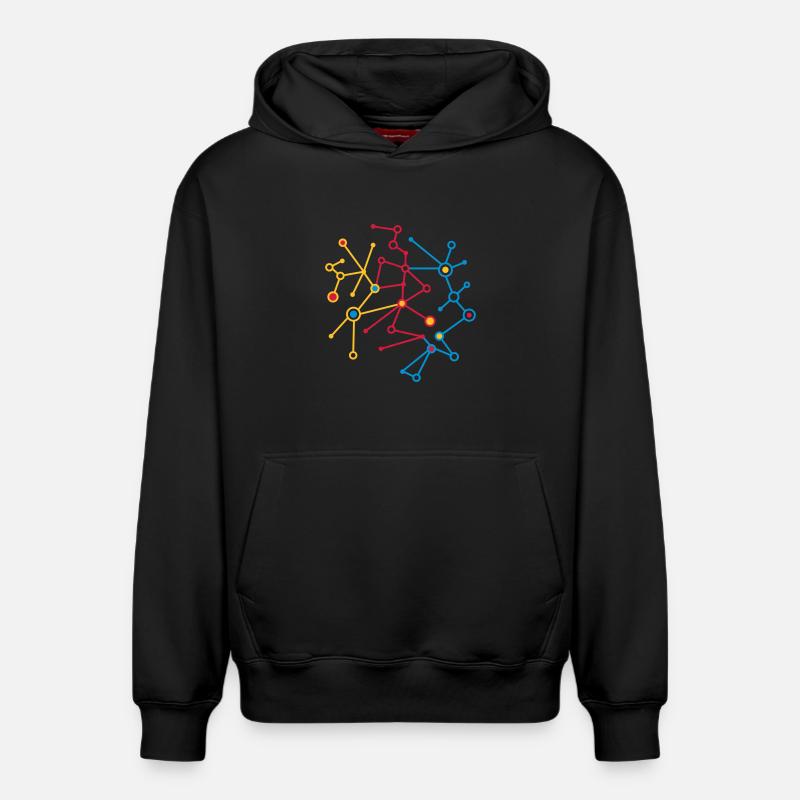 Molekül Muster - Relaxed Unisex Organic Hoodie – von SPREAD - Schwarz