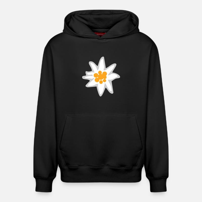 Edelweiss - Sweat à capuche unisexe décontracté en coton biologique – de SPREAD - noir