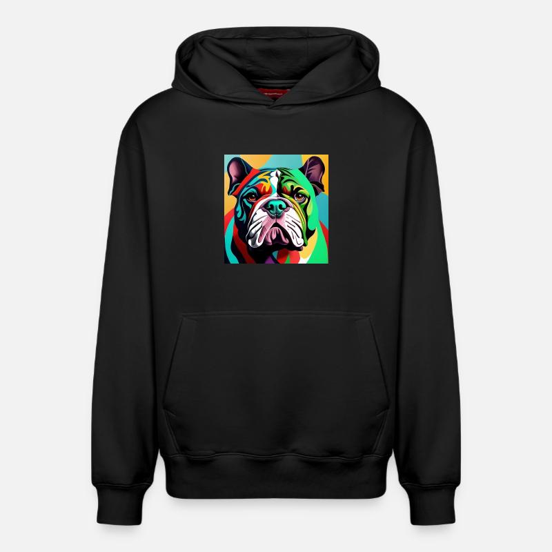Bouledogue - Sweat à capuche unisexe décontracté en coton biologique – de SPREAD - noir