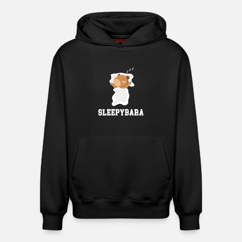 Sleepybara - Sweat à capuche unisexe décontracté en coton biologique – de SPREAD - noir