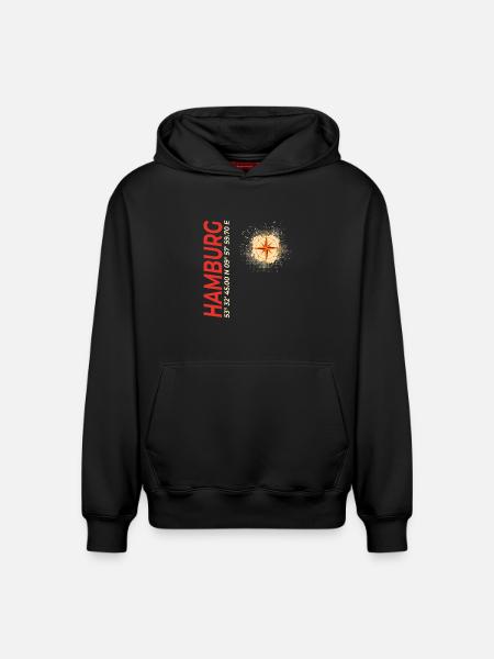 Hamburg - Relaxed Unisex Organic Hoodie – von SPREAD - Schwarz