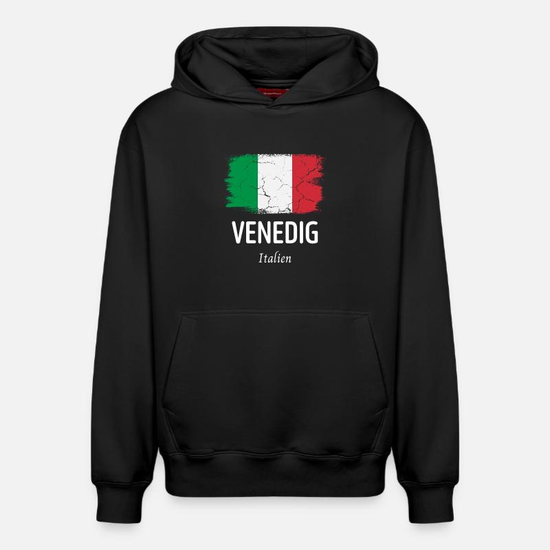 Venise - Sweat à capuche unisexe décontracté en coton biologique – de SPREAD - noir