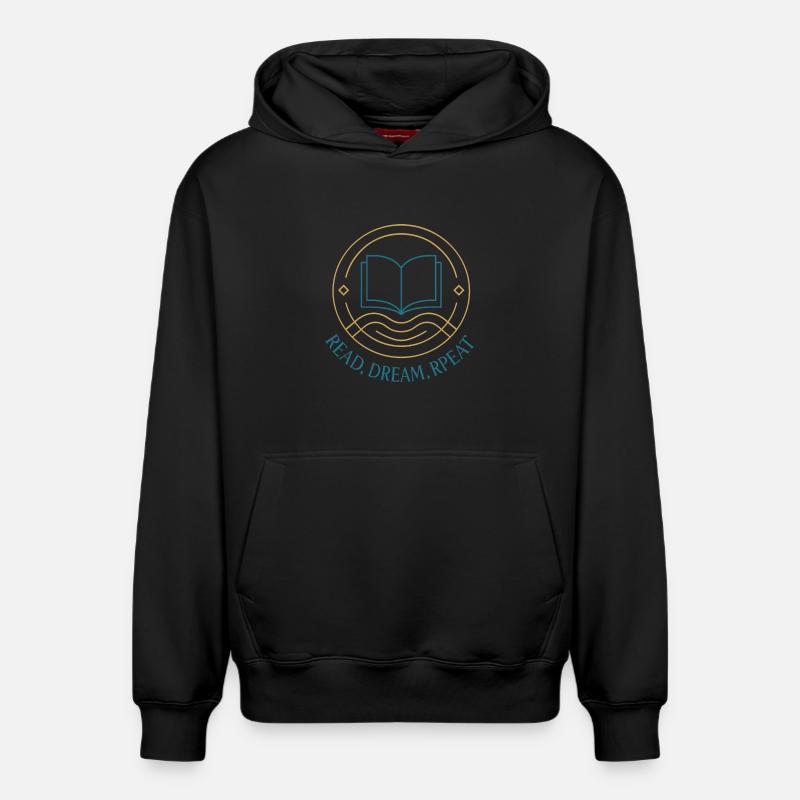 Lire. Rêve. Réessayez. - Sweat à capuche unisexe décontracté en coton biologique – de SPREAD - noir