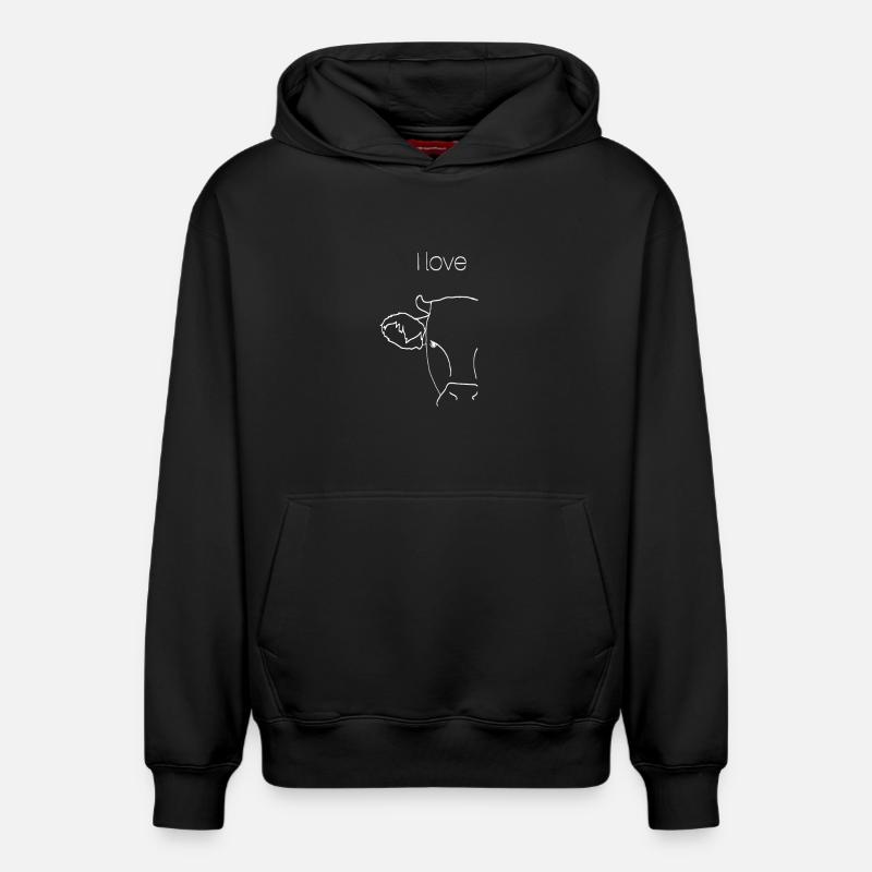 J'adore les vaches - Sweat à capuche unisexe décontracté en coton biologique – de SPREAD - noir