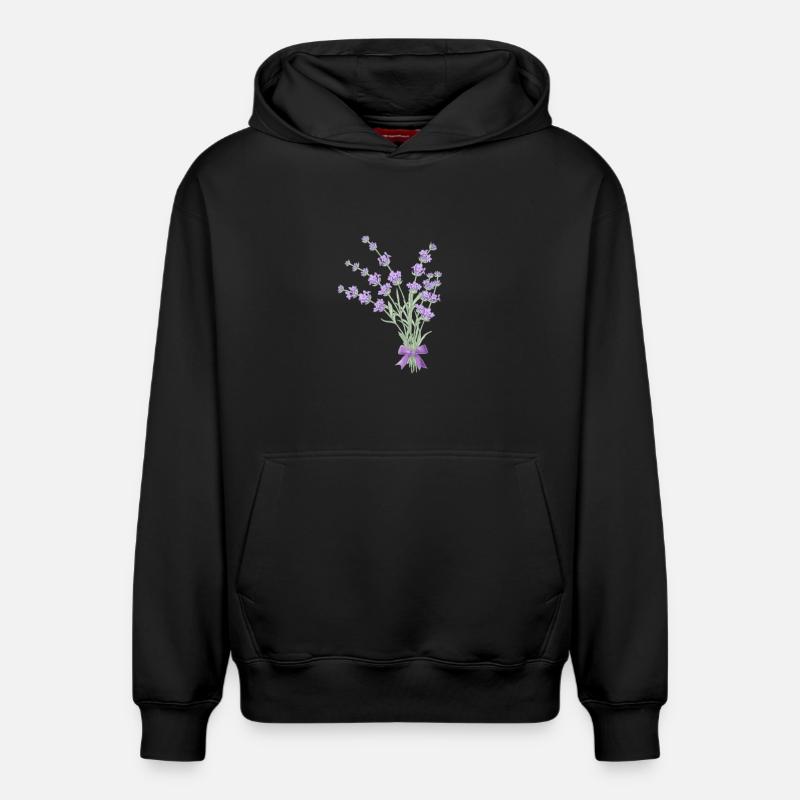 Bouquet de lavande - Sweat à capuche unisexe décontracté en coton biologique – de SPREAD - noir