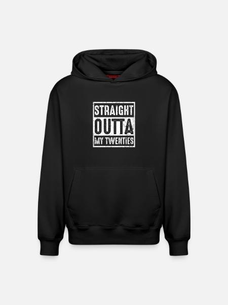Direkt aus meinen Zwanzigern - Relaxed Unisex Organic Hoodie – von SPREAD - Schwarz