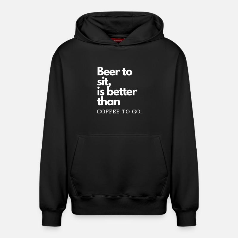 De la bière pour s’asseoir - Sweat à capuche unisexe décontracté en coton biologique – de SPREAD - noir