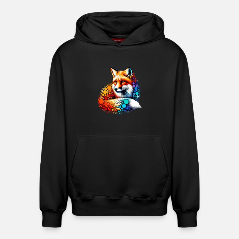 Renard - Sweat à capuche unisexe décontracté en coton biologique – de SPREAD - noir