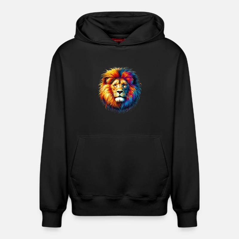 Lion - Sweat à capuche unisexe décontracté en coton biologique – de SPREAD - noir