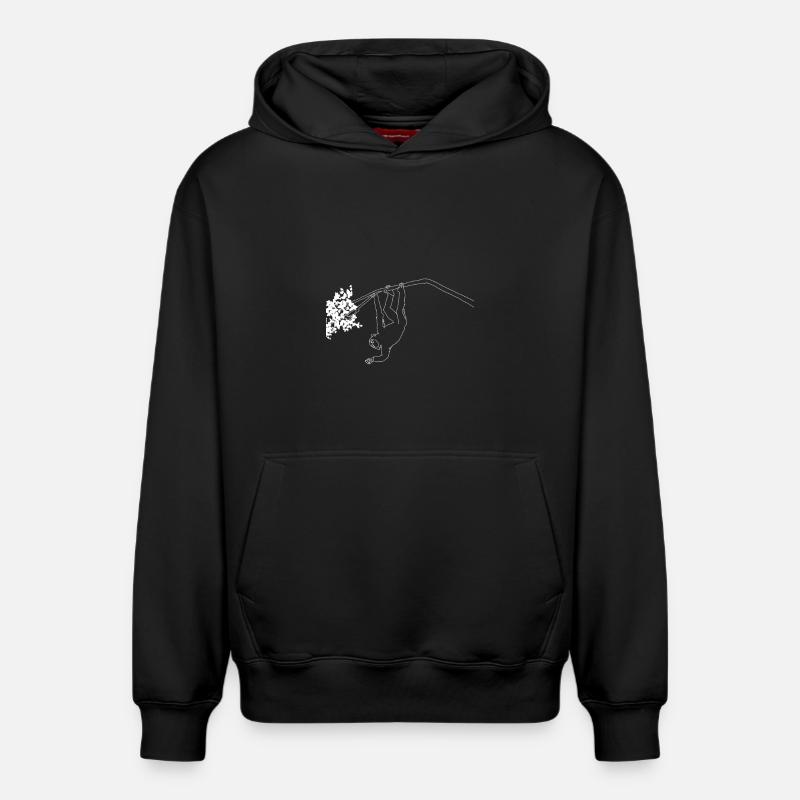 Singe lineart - Sweat à capuche unisexe décontracté en coton biologique – de SPREAD - noir
