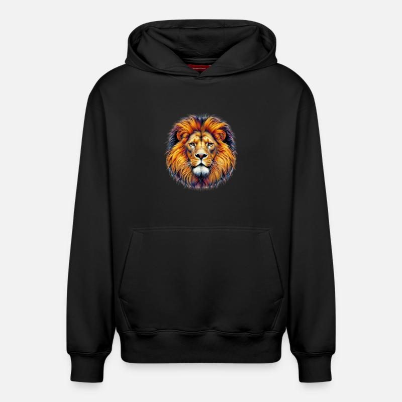 Lion - Sweat à capuche unisexe décontracté en coton biologique – de SPREAD - noir
