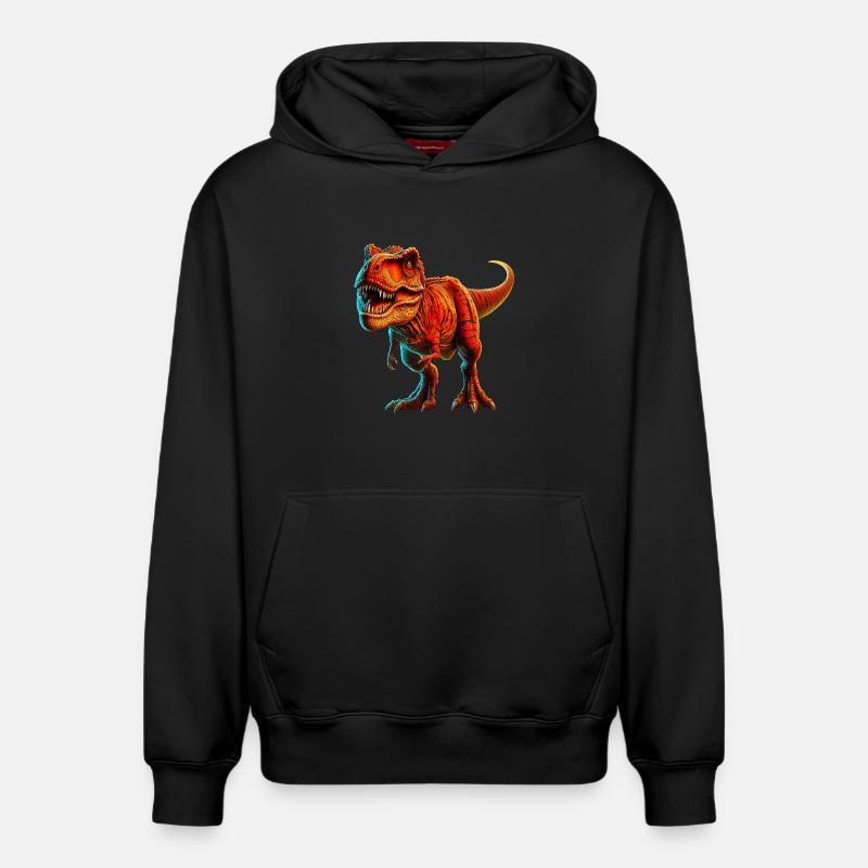 Dinosaure - Sweat à capuche unisexe décontracté en coton biologique – de SPREAD - noir