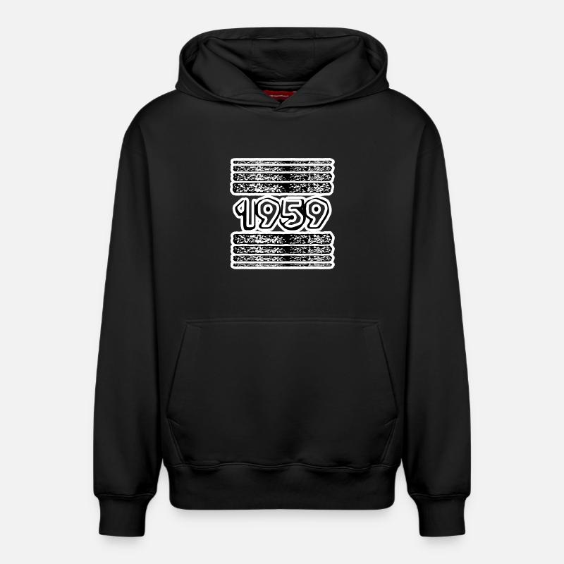 Année 1959 - Sweat à capuche unisexe décontracté en coton biologique – de SPREAD - noir