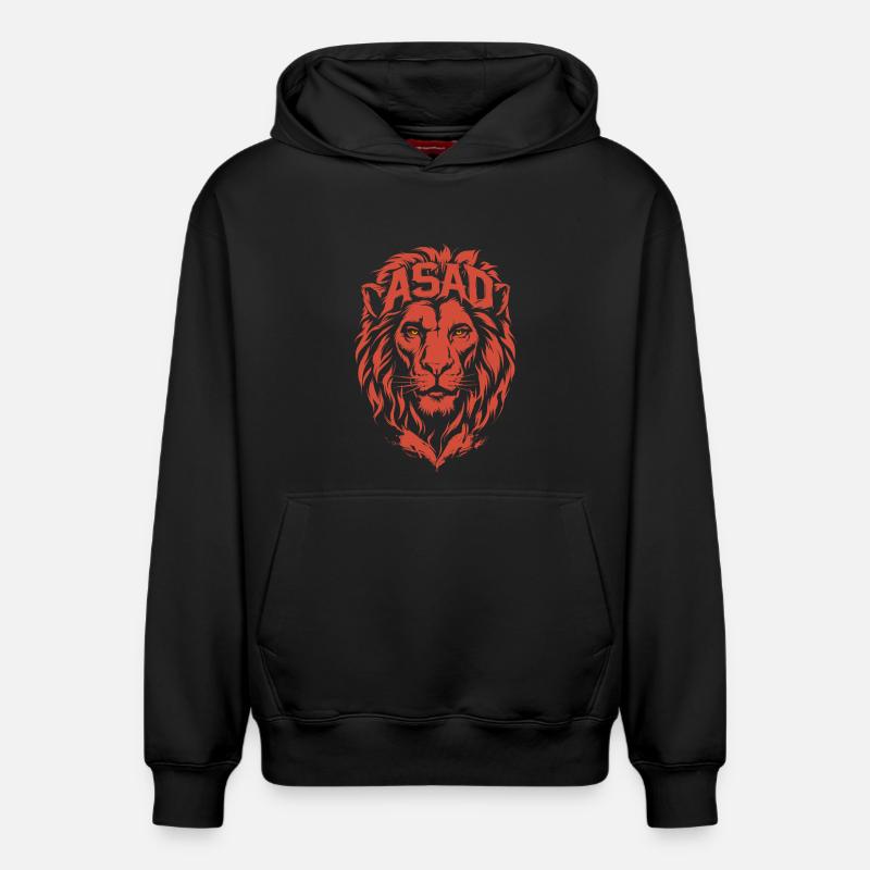 Roter Löwe ASAD Imperious Head - Relaxed Unisex Organic Hoodie – von SPREAD - Schwarz