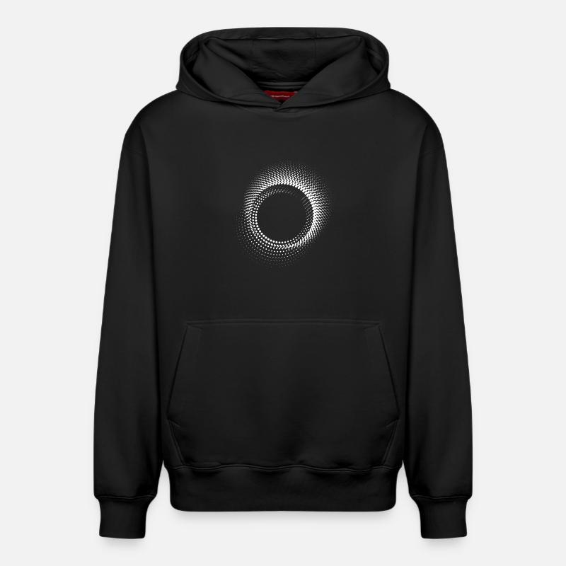 Spirale en points concentriques - Sweat à capuche unisexe décontracté en coton biologique – de SPREAD - noir