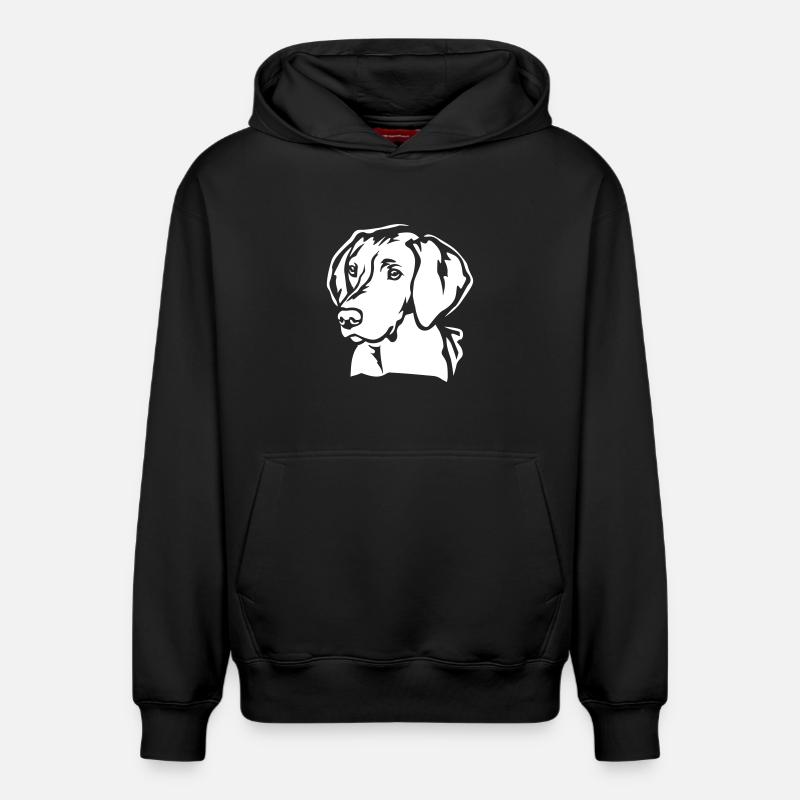 Magyar Vizsla Head « Black Edition » - Sweat à capuche unisexe décontracté en coton biologique – de SPREAD - noir
