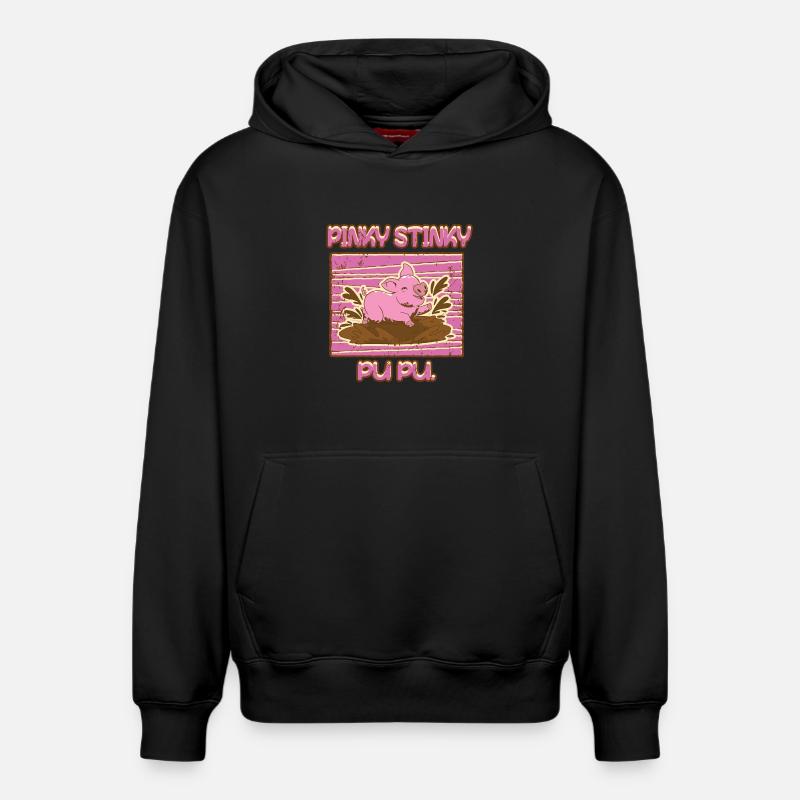 Drôle de cochon - Sweat à capuche unisexe décontracté en coton biologique – de SPREAD - noir