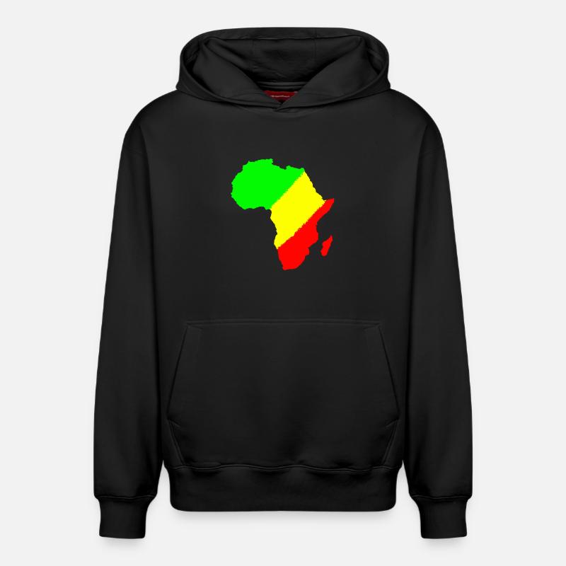 afrique - Sweat à capuche unisexe décontracté en coton biologique – de SPREAD - noir