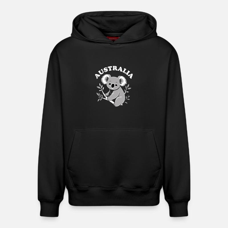 Australie Koala - Sweat à capuche unisexe décontracté en coton biologique – de SPREAD - noir