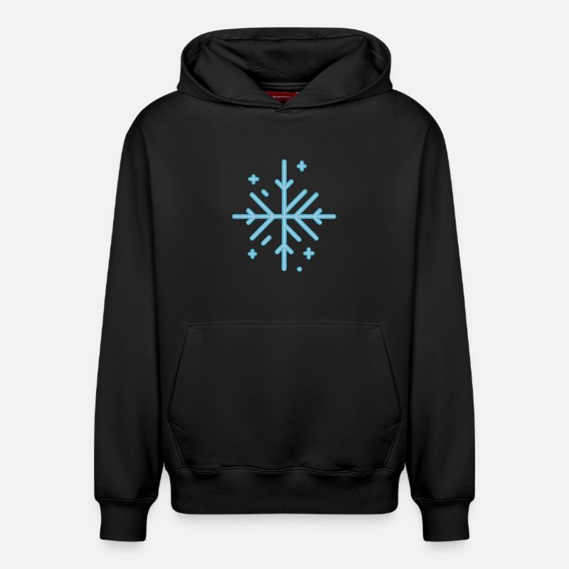 FLOCON DE NEIGE - Sweat à capuche unisexe décontracté en coton biologique – de SPREAD - noir