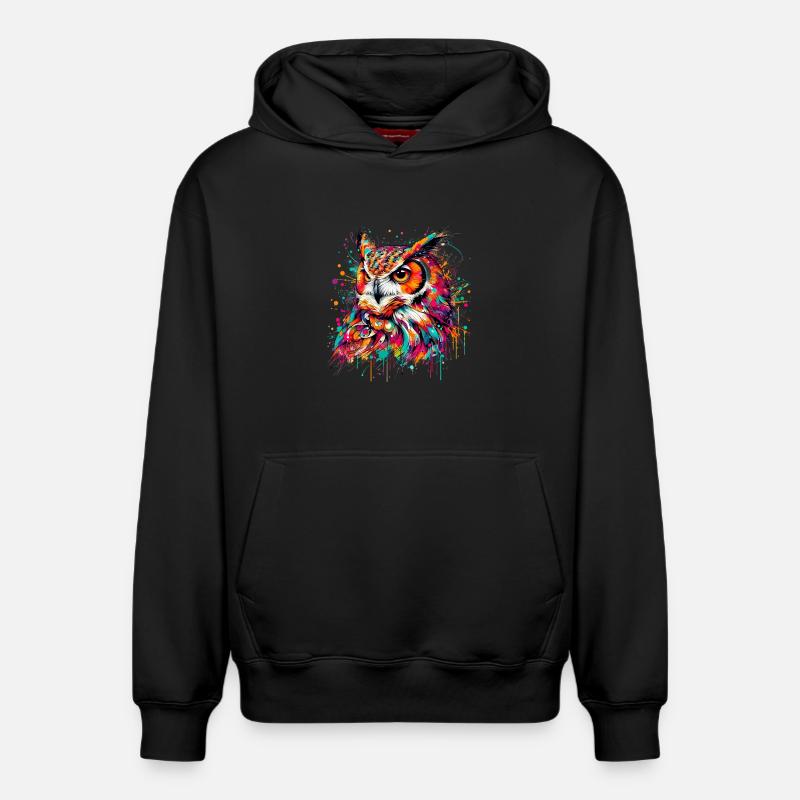 Hibou - Sweat à capuche unisexe décontracté en coton biologique – de SPREAD - noir