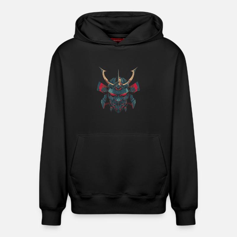 Samouraï méca - Sweat à capuche unisexe décontracté en coton biologique – de SPREAD - noir