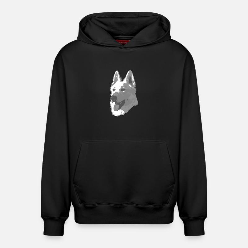 Berger Blanc Suisse - Sweat à capuche unisexe décontracté en coton biologique – de SPREAD - noir