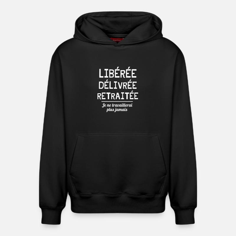 retraite, retraitée, prendre sa retraite - Sweat à capuche unisexe décontracté en coton biologique – de SPREAD - noir