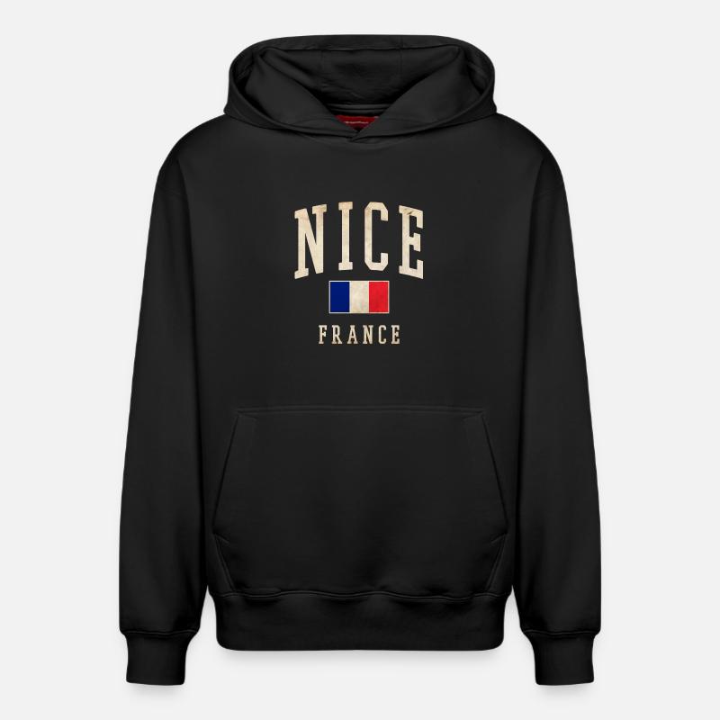 Beau drapeau français - Sweat à capuche unisexe décontracté en coton biologique – de SPREAD - noir