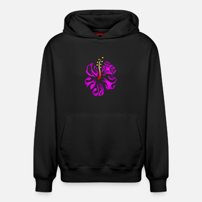 KIANA (violet) - Sweat à capuche unisexe décontracté en coton biologique – de SPREAD - noir