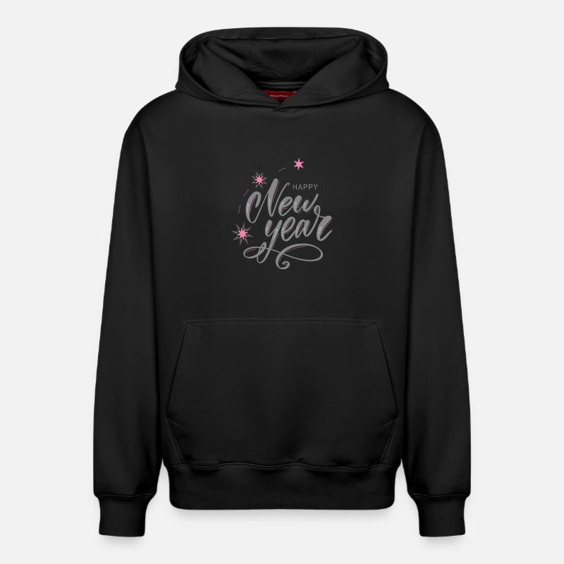 Bonne Année - Sweat à capuche unisexe décontracté en coton biologique – de SPREAD - noir