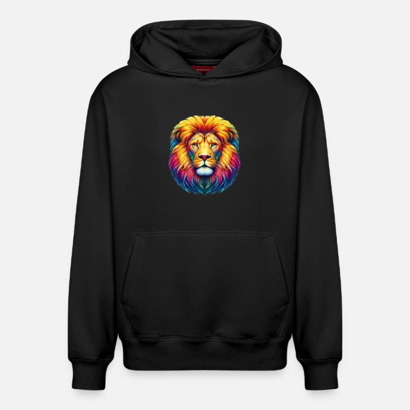 Lion - Sweat à capuche unisexe décontracté en coton biologique – de SPREAD - noir