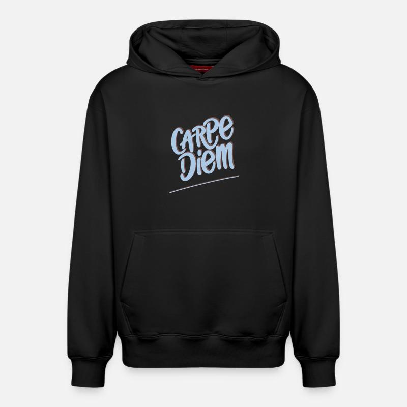 Carpe Diem - Sweat à capuche unisexe décontracté en coton biologique – de SPREAD - noir