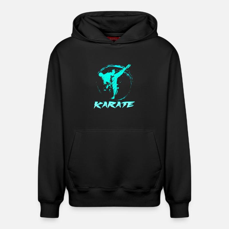 Karaté - Sweat à capuche unisexe décontracté en coton biologique – de SPREAD - noir